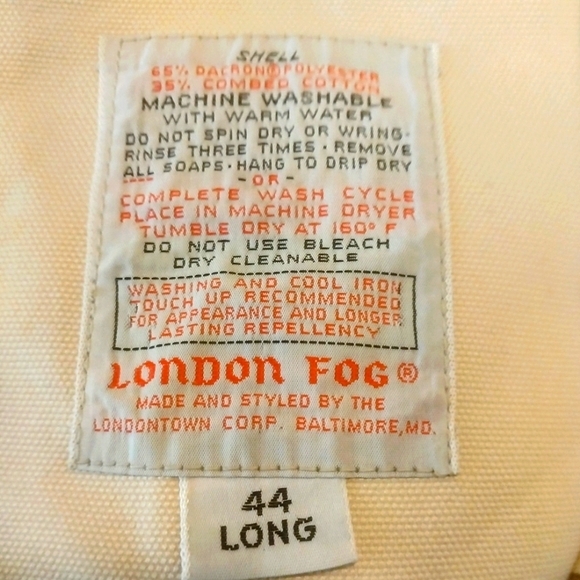 London Fog poly/cotton 3/4 length raincoat - Picture 6 of 7